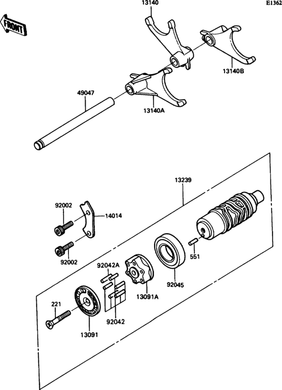 ZX1100 Change drum / shift fork