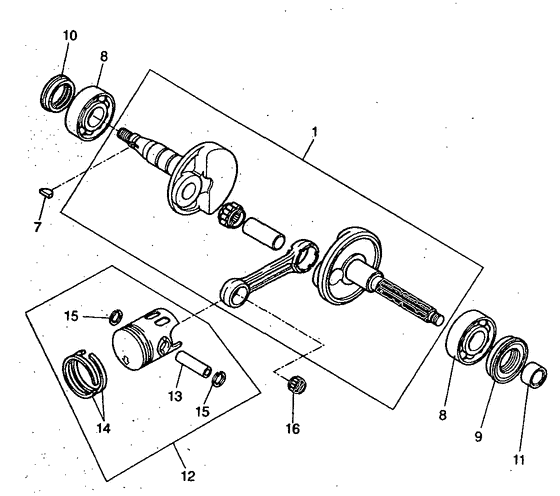 YH50 Коленчатый вал и поршни