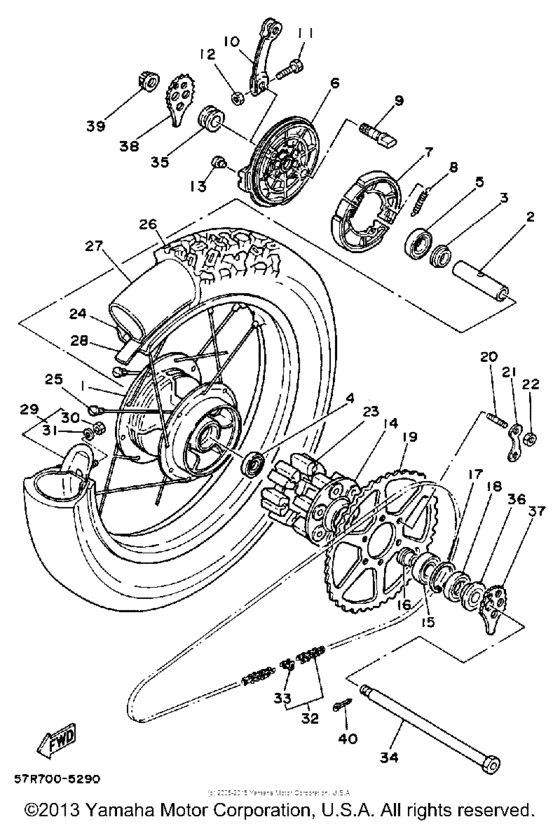 XT350S Переднее колесо