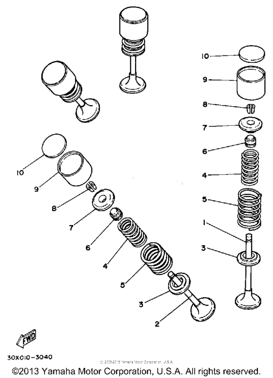 XT350NC (CA ED.) Клапана