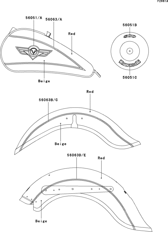 VN800 Decals(red / beige)(vn800-b5)