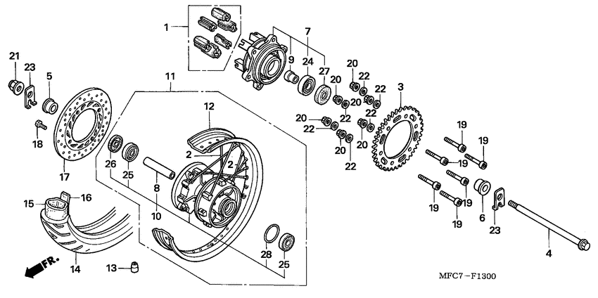 Rear wheel complete assy