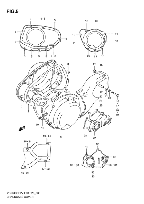 Crankcase cover ass`y  (v
