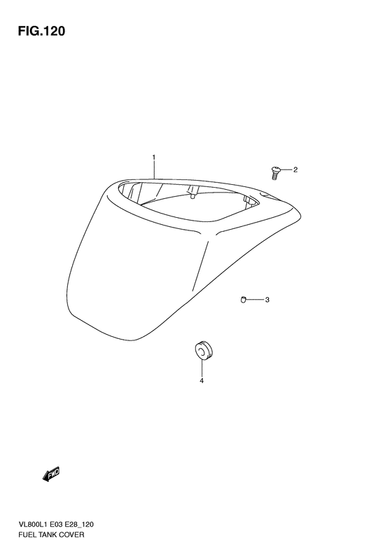 VL800 Крышка топливного бака
