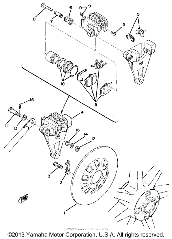 XS500C Rear disc brake - caliper