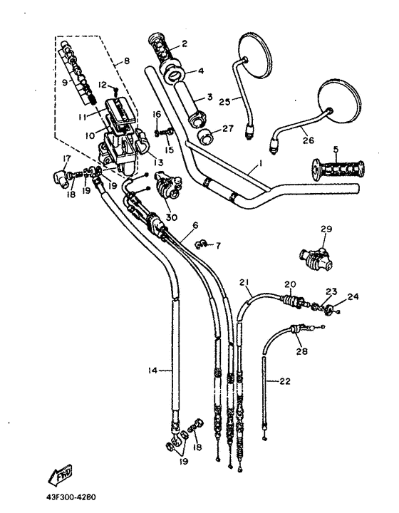 Steering handle. cable