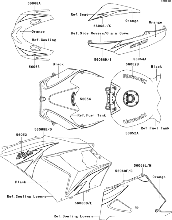 ZX1400 Decals(orange)(c9fa)