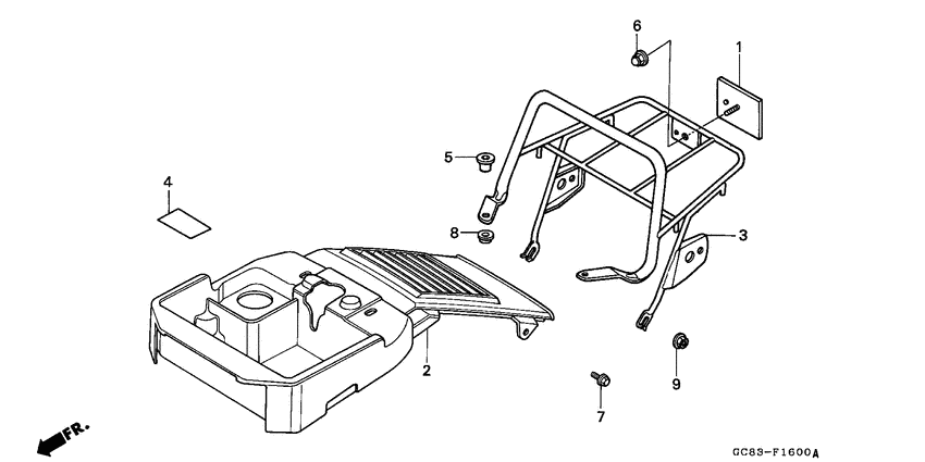Frame body rear cover/ luggage carrier