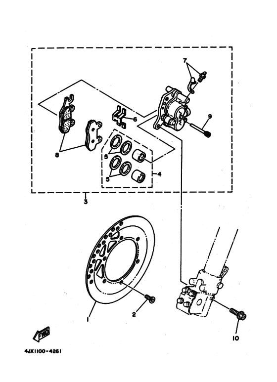 YZ250 Передний суппорт