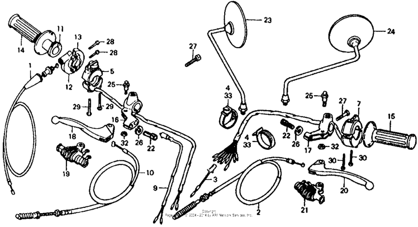 Handle lever + switch 76-78
