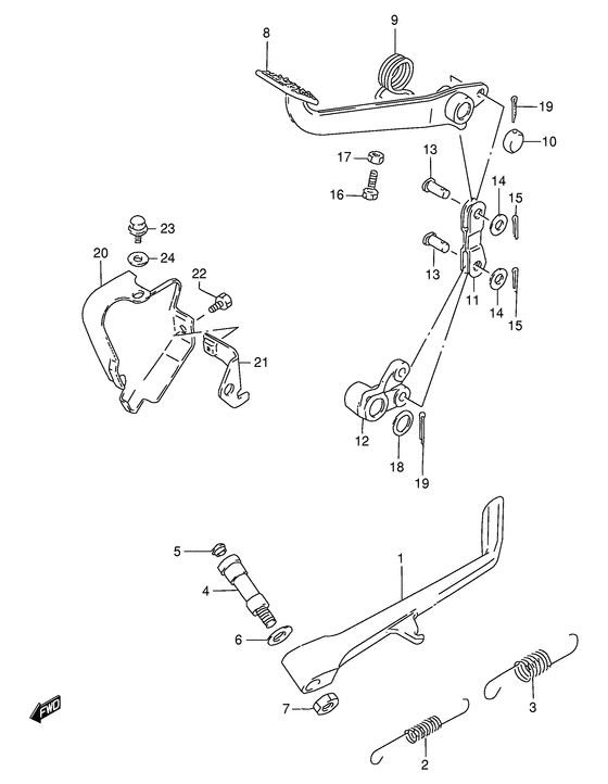 Prop stand - rear brake