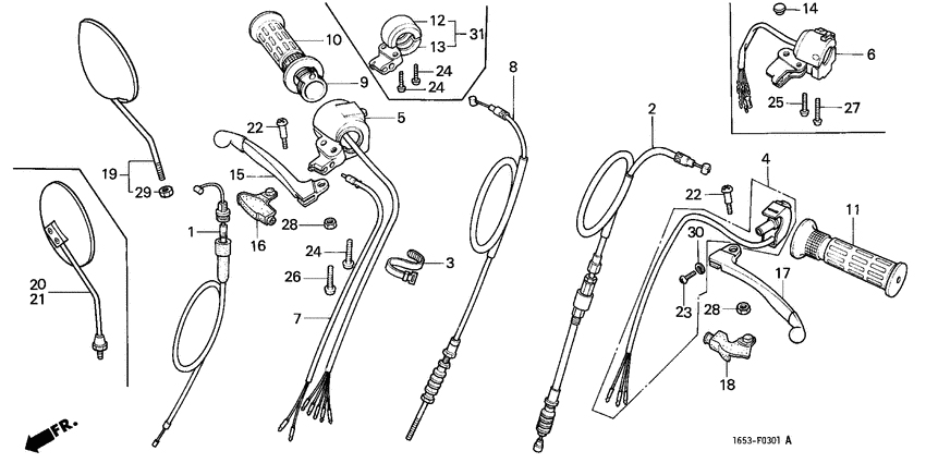 Switch/cable/handle lever