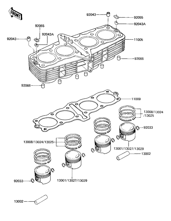 Cylinder/pistons