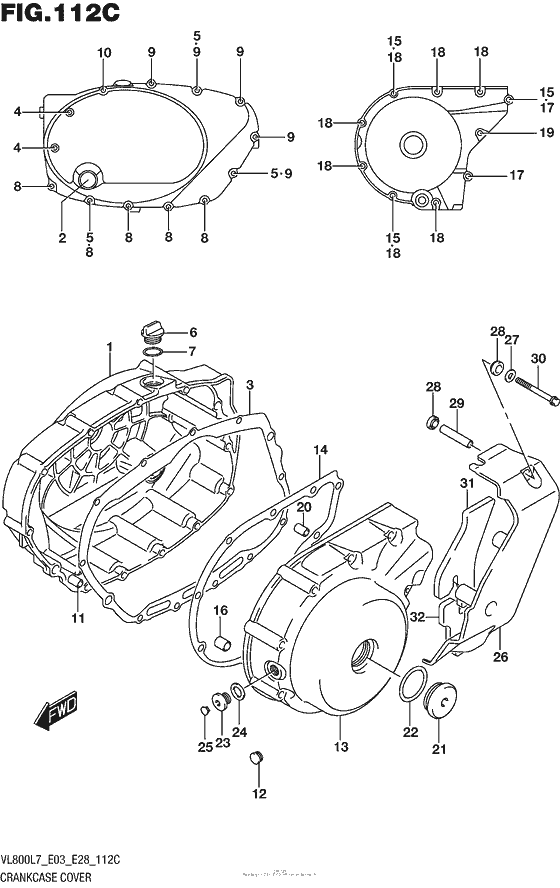 Crankcase Cover (Vl800L7 E33)