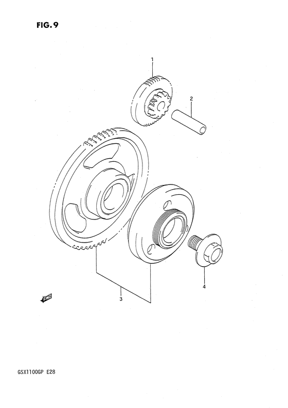 GSX1100 Муфта стартера