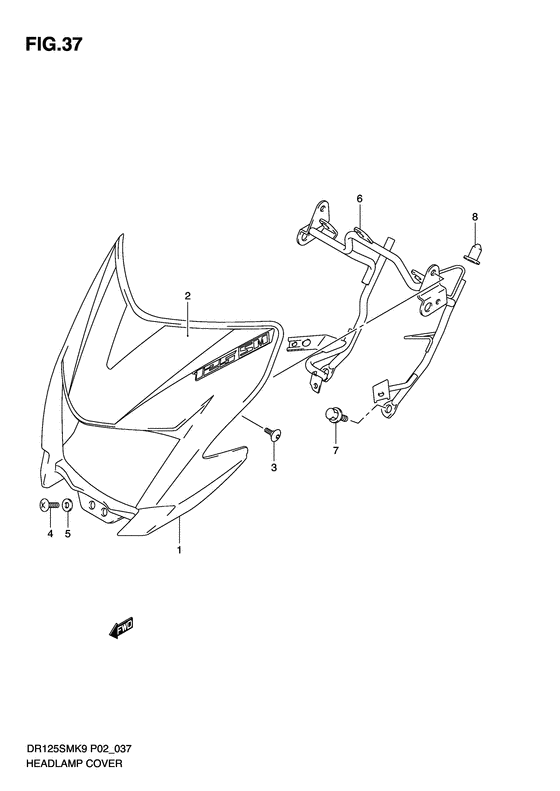 DR125 Head lamp cover
