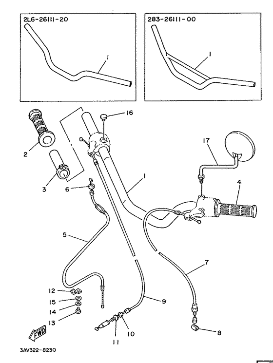 Steering handle. cable