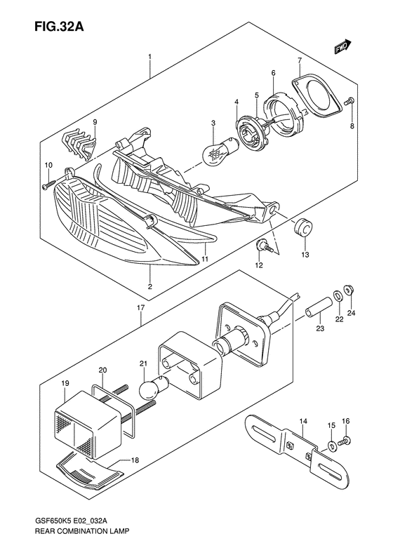 GSF650 Задний комбинированный сигнал