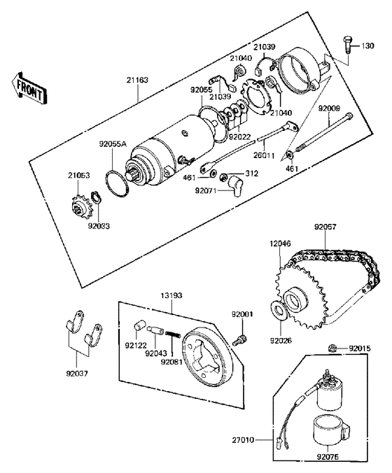 Starter motor/starter clutch