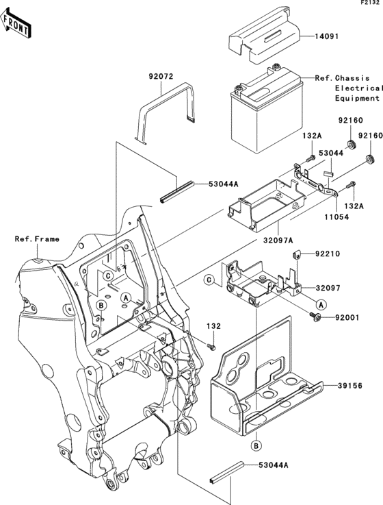 ZX1400 Короб для АКБ