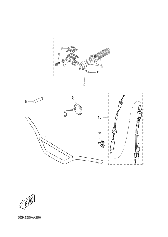 Steering handle. cable