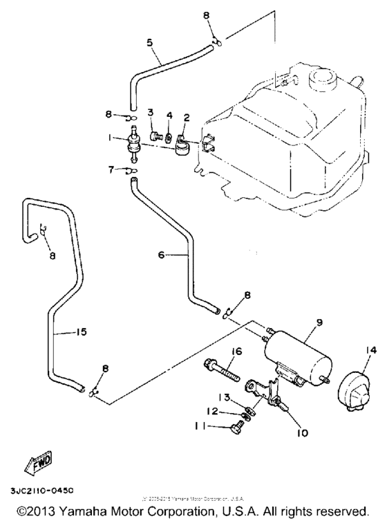 XV535AC Топливный бак