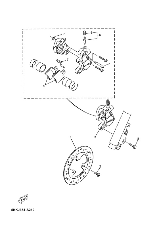 YN100 Передний тормоз