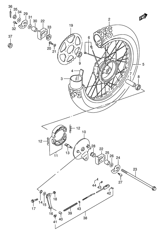 Rear wheel complete assy