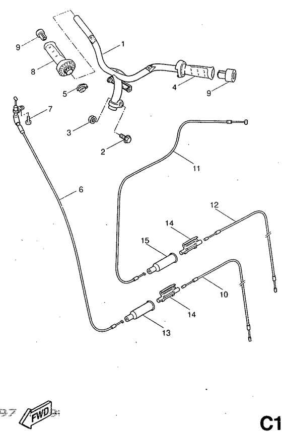 YQ50 Steering handle. cable