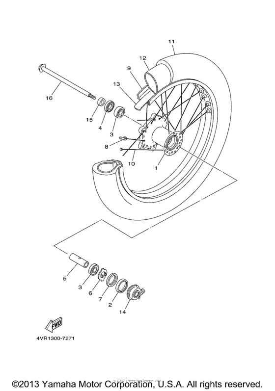 XVS650 Переднее колесо