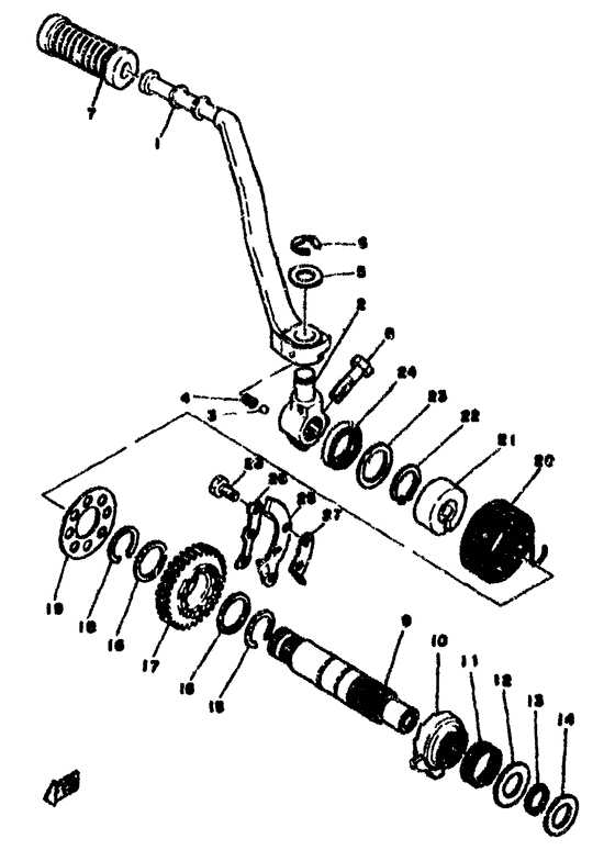 SR500 Кик стартер