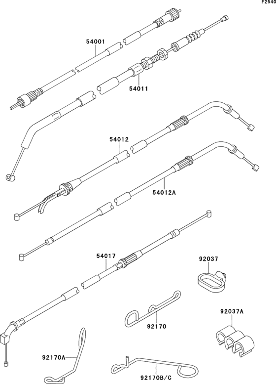 ZX500 Тросы управления