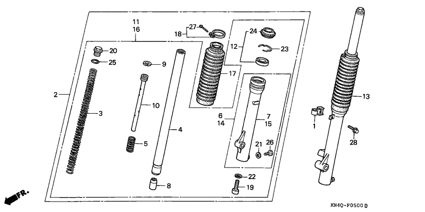 XR100 Вилка передней оси