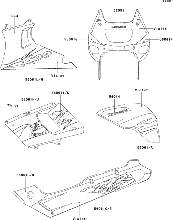 ZX600 Decals(violet)(zx600-e3)
