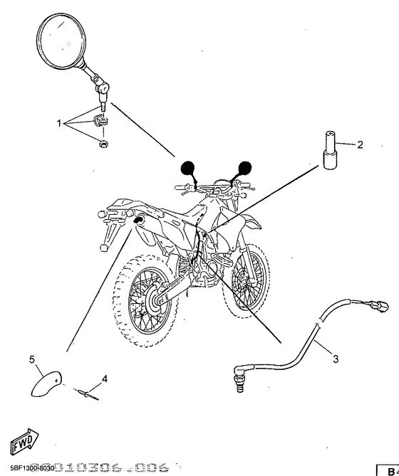 WR400F(KIT) Rr.stop switch - rr. view mirr