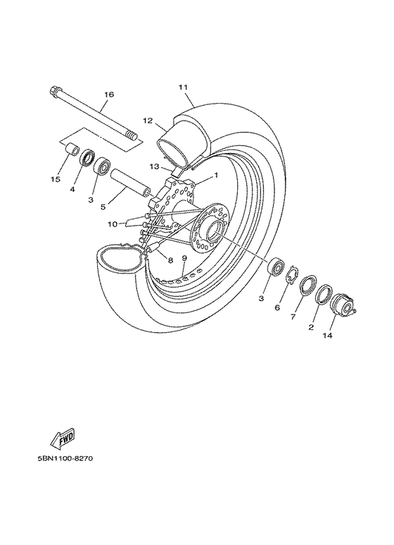XVS650A Переднее колесо