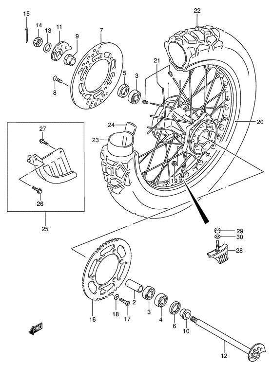 Rear wheel complete assy