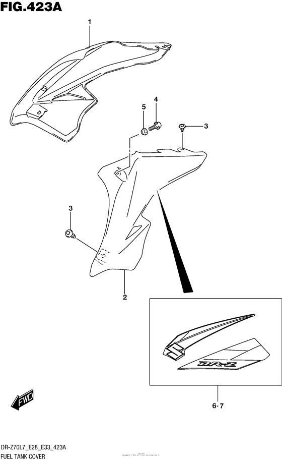 DR-Z70 Fuel Tank Cover