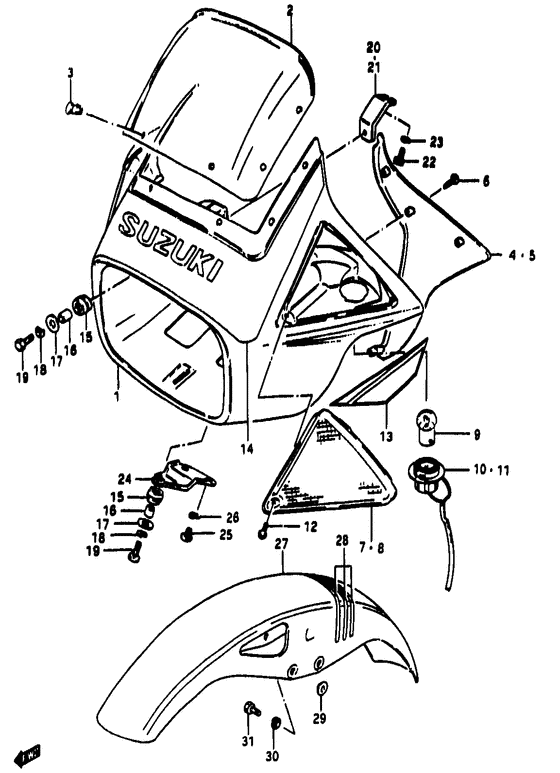Headlamp housing - front fender
