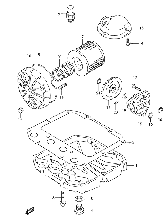Oil filter-oil pump