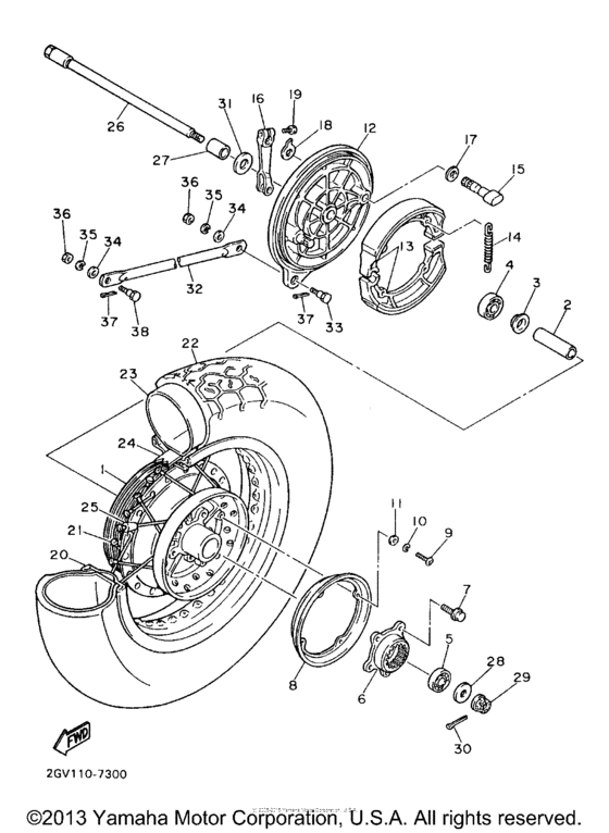 XV535KC Переднее колесо