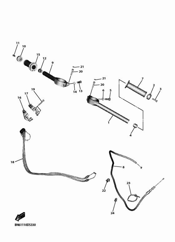 Steering handle & cable