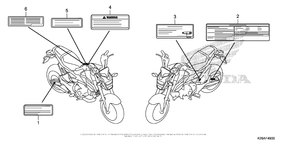 MSX125 Лейбл предостережения
