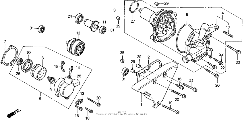 Vt1100c water pump 95-96