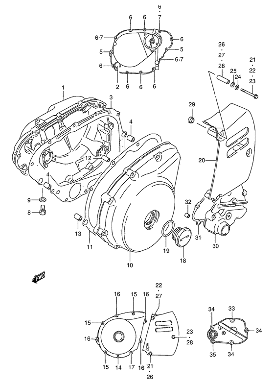 Crankcase cover ass`y  (v