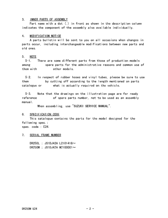 DR250 Catalog preface