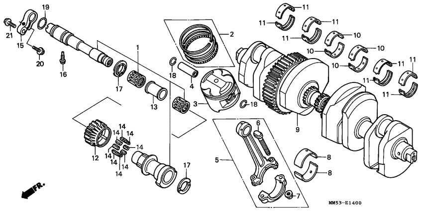 Crankshaft/piston