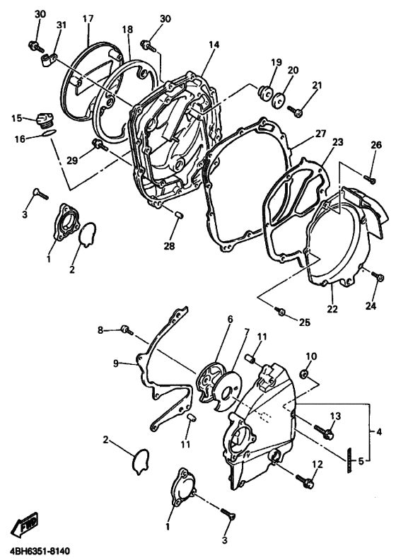 Crankcase cover ass`y  (v