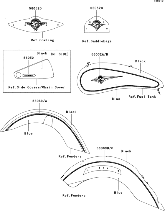 VN2000 Decals(black / blue)(jaf)
