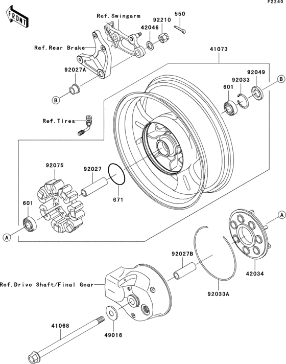 VN1500 Заднее колесо и цепь